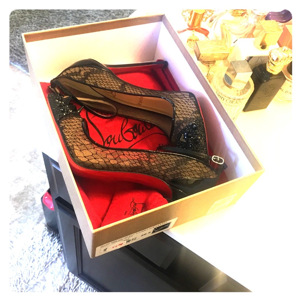Christian Louboutin Lace Spike Stilettos